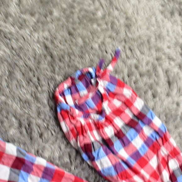 Lane Bryant Red and Blue Plaid Off-Shoulder Top - Picture 7 of 8